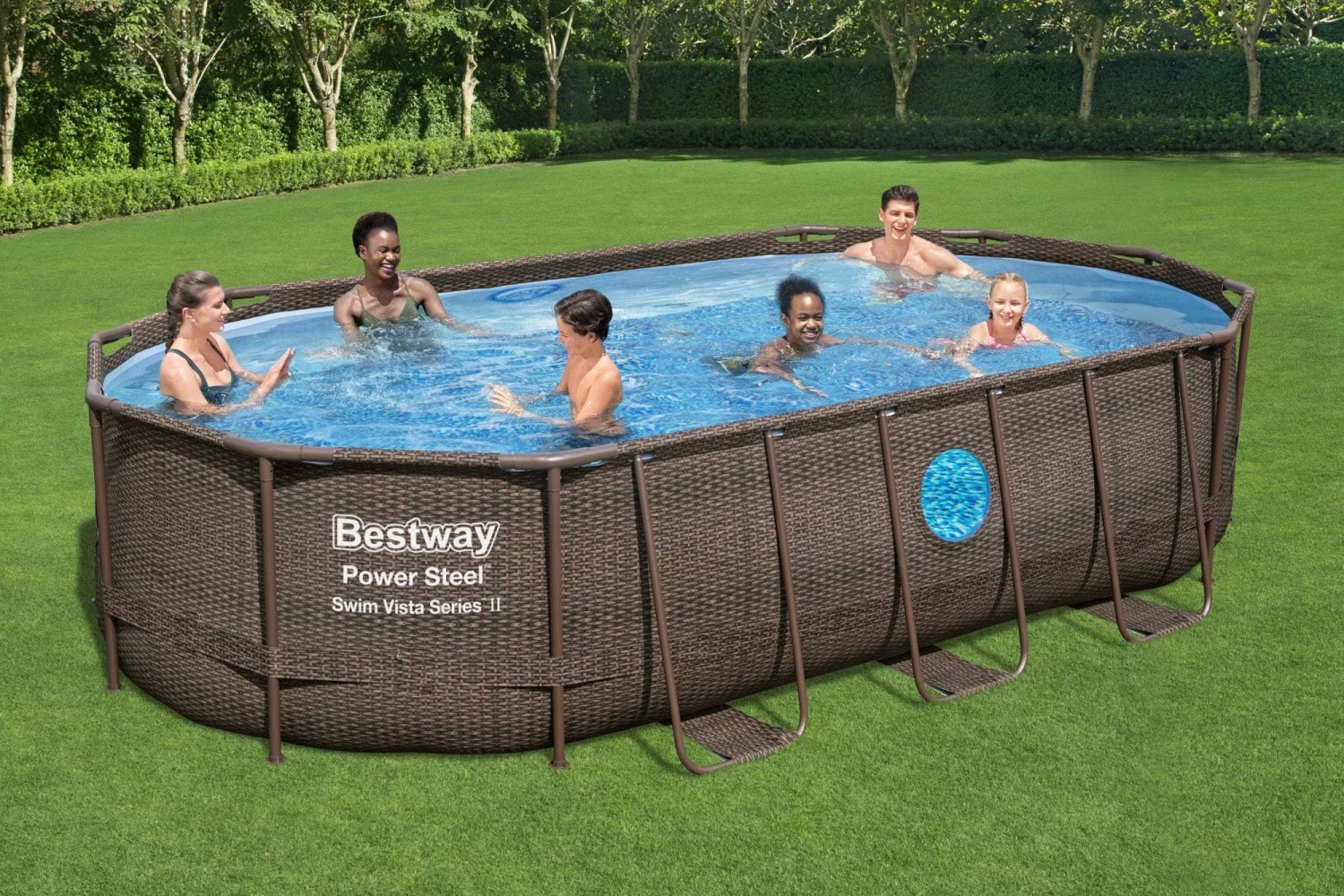 Bestway Power Steel Swim Vista Series II 17' X 10' X 42" Above Ground Pool Set - Image 2